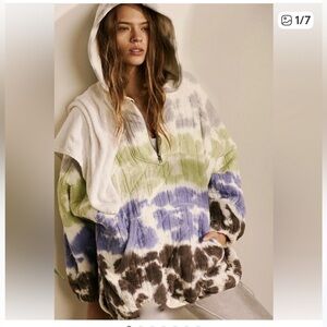 Free People Movement Trapped In Paradise Multicolor Tie Dye Hoodie